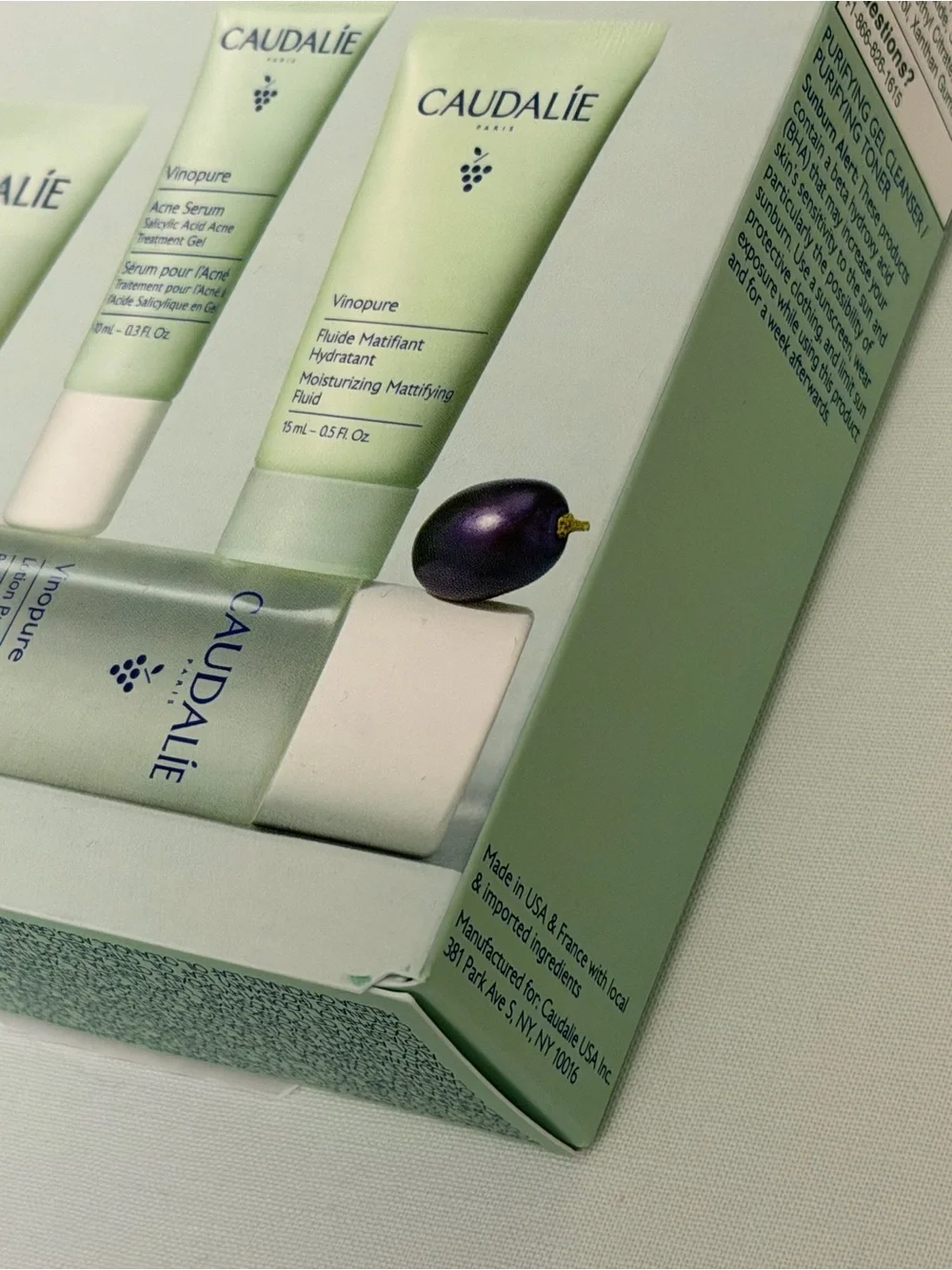Caudalie Vinopure Acne-Prone Skin Essentials 4 Pc Skincare Set NIB